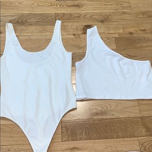 bodysuit & one strap tank